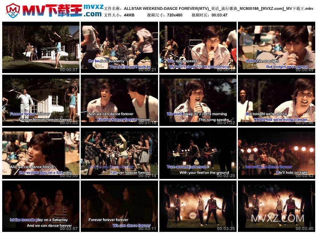 ALLSTAR WEEKEND-DANCE FOREVER(MTV)_英语_流行歌曲_MC800186